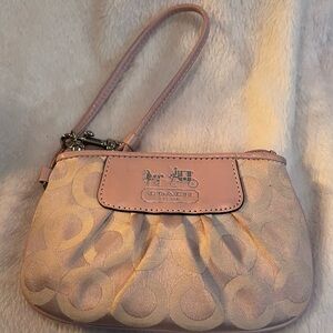 Coach Light Pink Signature Wristlet